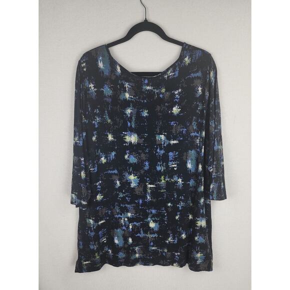 J. Jill wearever collection scoop neck Women's XL black/multi tunic top - Picture 6 of 8